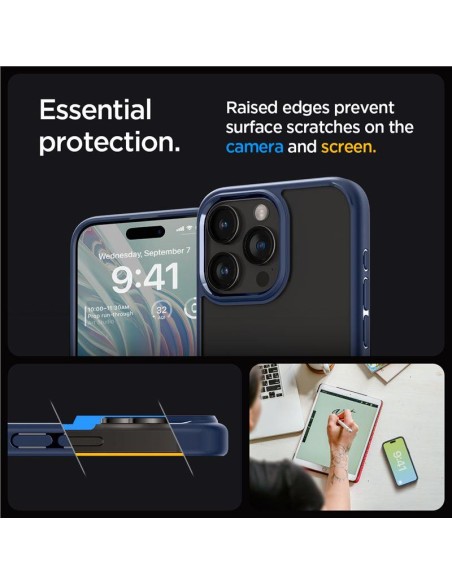 Spigen Ultra Hybrid dėklas, skirtas iPhone 15 Pro Max - mėlynas Spigen Ultra Hybrid dėklas, skirtas iPhone 15 Pro Max - mėlynas