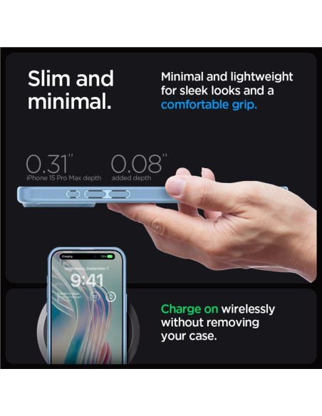 Spigen Ultra Hybrid dėklas iPhone 15 Pro Max - šviesiai mėlynas Spigen Ultra Hybrid dėklas iPhone 15 Pro Max - šviesiai mėlynas
