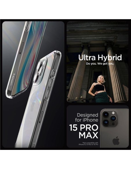 Spigen Ultra Hybrid dėklas iPhone 15 Pro Max - skaidrus Spigen Ultra Hybrid dėklas iPhone 15 Pro Max - skaidrus