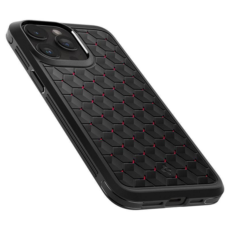 Spigen Cryo Armor dėklas iPhone 15 Pro Max - juodos ir raudonos spalvos