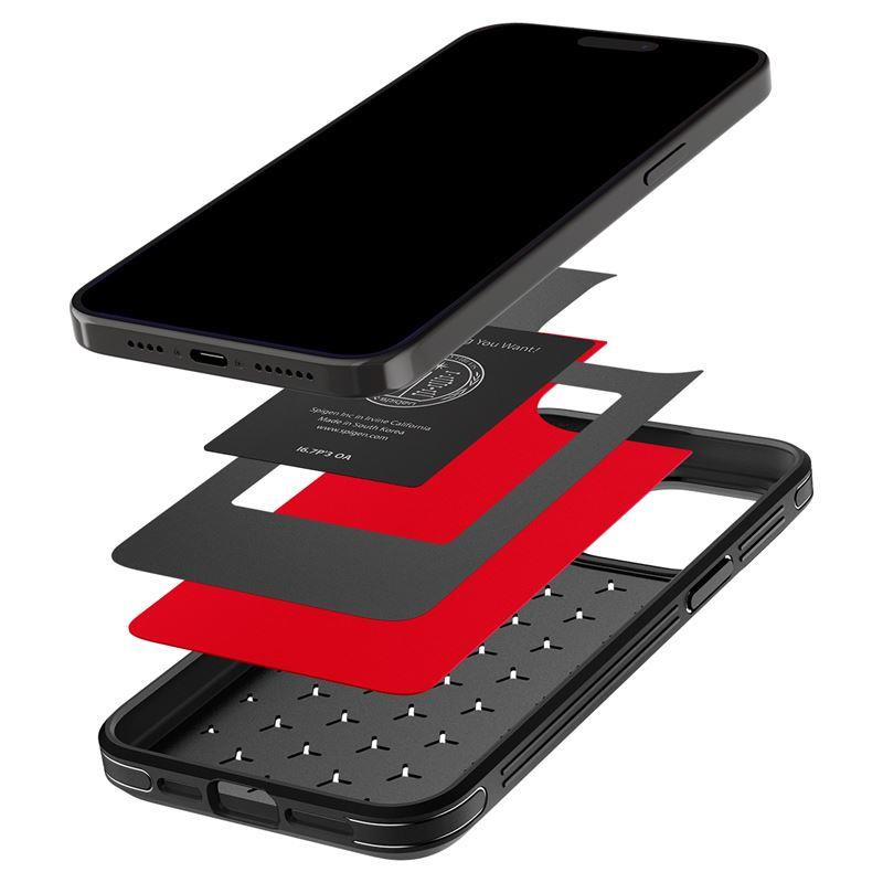 Spigen Cryo Armor dėklas iPhone 15 Pro Max - juodos ir raudonos spalvos