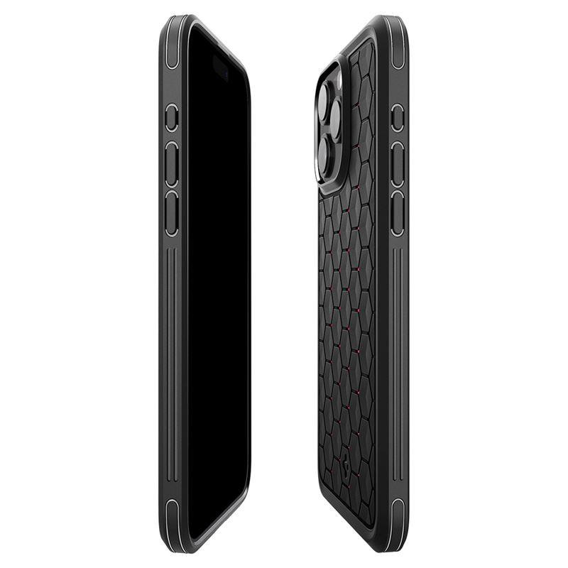 Spigen Cryo Armor dėklas iPhone 15 Pro Max - juodos ir raudonos spalvos