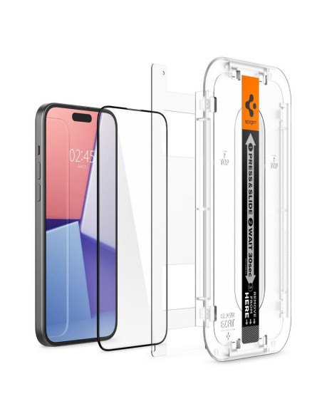 Spigen Glas.tR EZ Fit FC grūdintas stiklas skirtas iPhone 15 Plus - juodas 2 vnt. Spigen Glas.tR EZ Fit FC grūdintas stiklas skirtas iPhone 15 Plus - juodas 2 vnt.