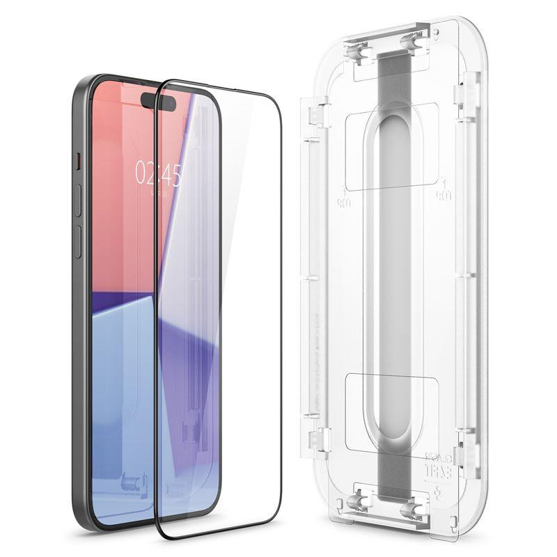 Spigen Glas.tR EZ Fit FC grūdintas stiklas iPhone 15 - juodas