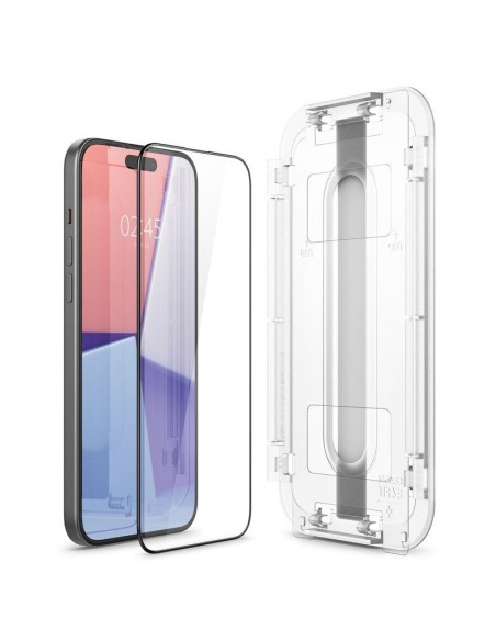 Spigen Glas.tR EZ Fit FC grūdintas stiklas skirtas iPhone 15 Plus - juodas Spigen Glas.tR EZ Fit FC grūdintas stiklas skirtas iPhone 15 Plus - juodas
