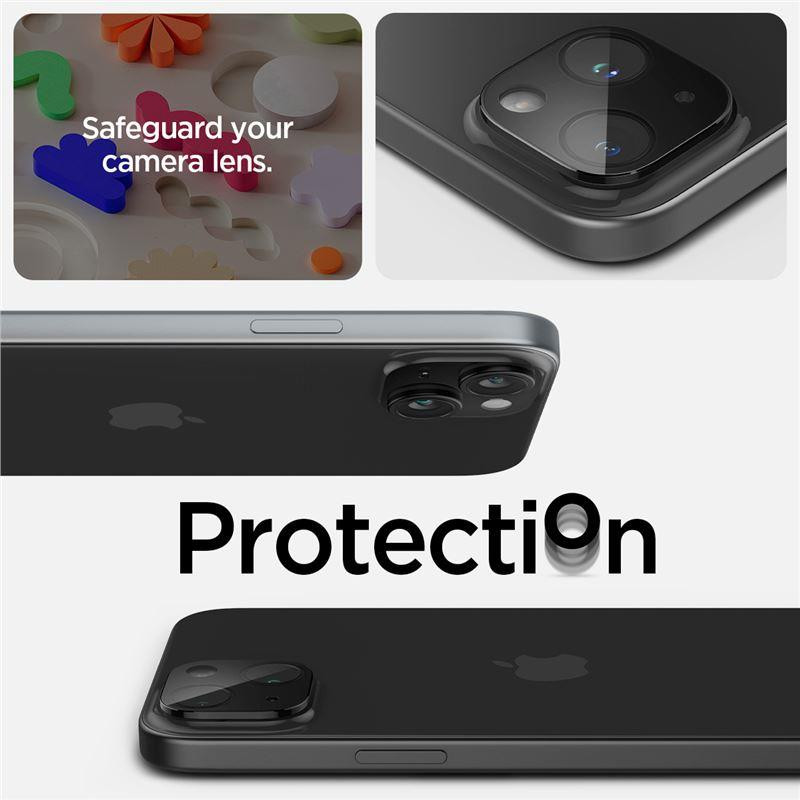 Spigen Optik.tR fotoaparato apsauga iPhone 15 / 15 Plus - juoda 2 vnt.