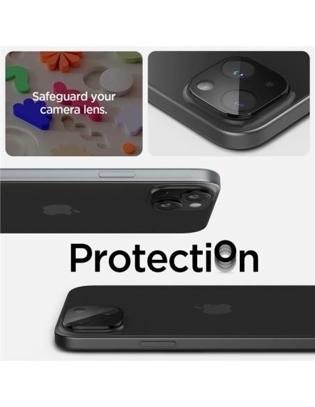 Spigen Optik.tR fotoaparato apsauga iPhone 15 / 15 Plus - juoda 2 vnt. Spigen Optik.tR fotoaparato apsauga iPhone 15 / 15 Plus - juoda 2 vnt.