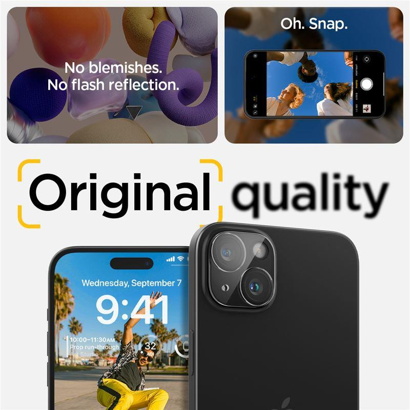 Spigen Optik.tR kameros apsauga iPhone 15 / 15 Plus - permatoma 2 vnt.