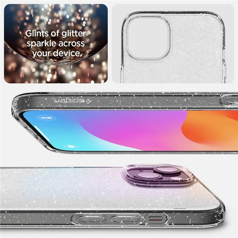Spigen Liquid Crystal dėklas iPhone 15 - skaidrus ir blizgantis