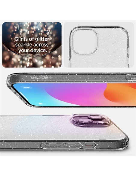 Spigen Liquid Crystal dėklas iPhone 15 - skaidrus ir blizgantis Spigen Liquid Crystal dėklas iPhone 15 - skaidrus ir blizgantis