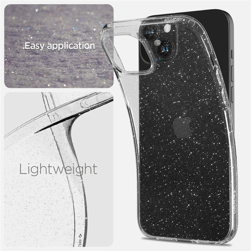Spigen Liquid Crystal dėklas iPhone 15 - skaidrus ir blizgantis