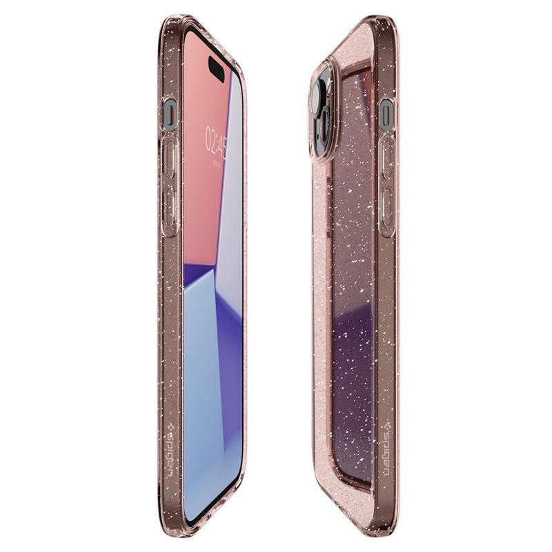 Spigen Liquid Crystal Glitter dėklas iPhone 15 - rožinis ir skaidrus Spigen Liquid Crystal Glitter dėklas iPhone 15 - rožinis ir skaidrus