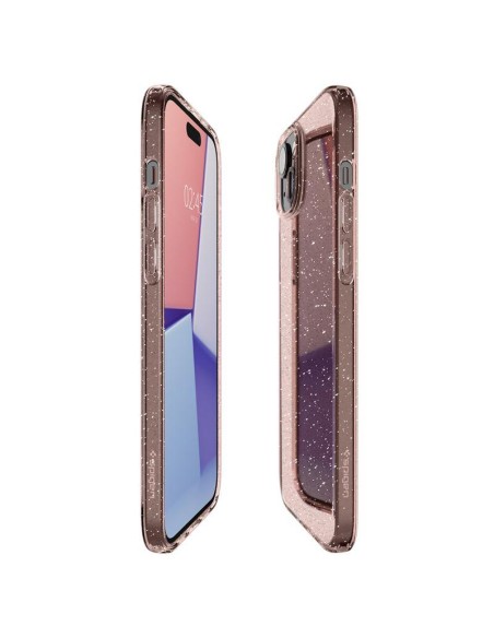Spigen Liquid Crystal Glitter dėklas iPhone 15 - rožinis ir skaidrus Spigen Liquid Crystal Glitter dėklas iPhone 15 - rožinis ir skaidrus