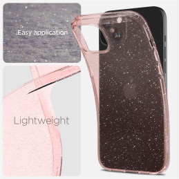 Spigen Liquid Crystal Glitter dėklas iPhone 15 Plus - rožinis ir skaidrus
