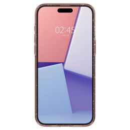 Spigen Liquid Crystal Glitter dėklas iPhone 15 Pro Max - rožinis ir skaidrus