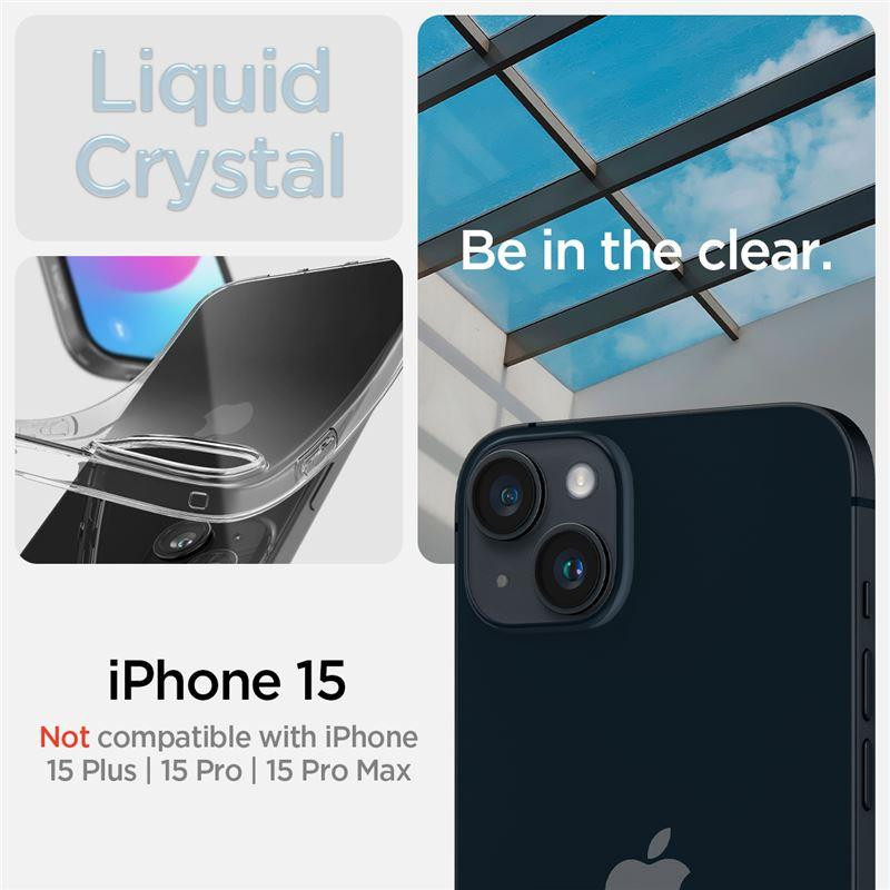 Spigen Liquid Crystal dėklas iPhone 15 - skaidrus