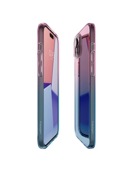 Spigen Liquid Crystal dėklas iPhone 15 - rožinis ir mėlynas Spigen Liquid Crystal dėklas iPhone 15 - rožinis ir mėlynas