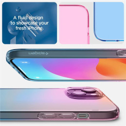 Spigen Liquid Crystal dėklas iPhone 15 - rožinis ir mėlynas