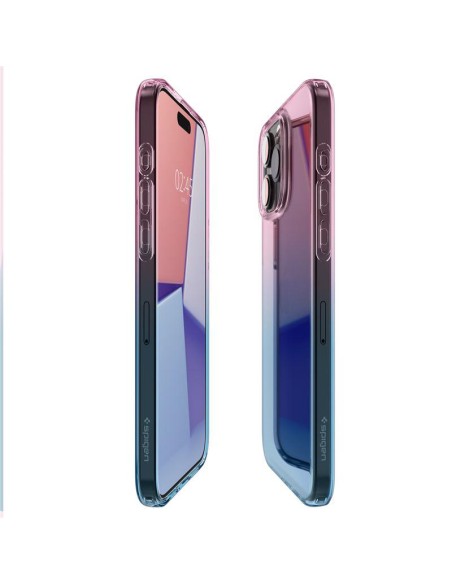 Spigen Liquid Crystal dėklas iPhone 15 Pro - rožinė ir mėlyna Spigen Liquid Crystal dėklas iPhone 15 Pro - rožinė ir mėlyna