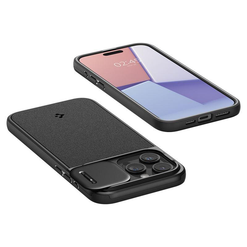 Spigen Optik Armor Mag dėklas su MagSafe, skirtas iPhone 15 Pro Max - juodas
