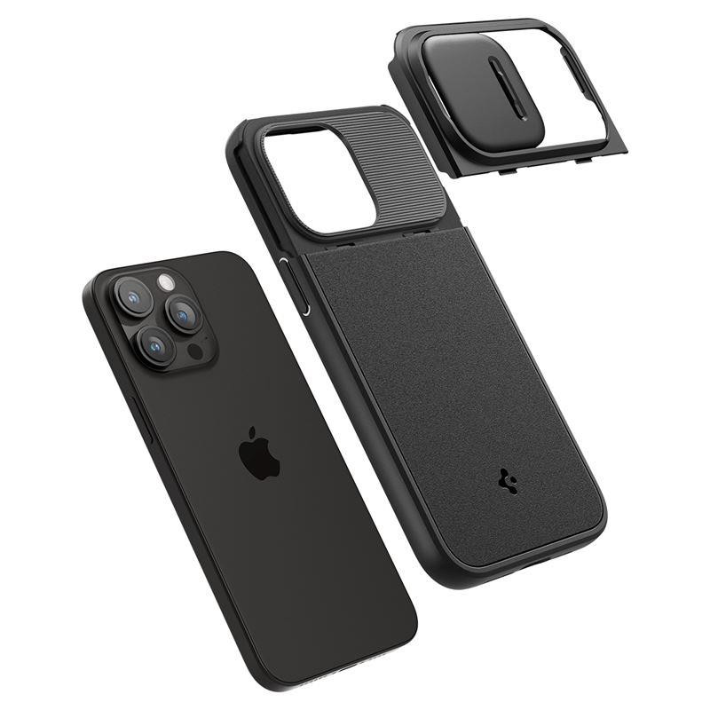 Spigen Optik Armor Mag dėklas su MagSafe, skirtas iPhone 15 Pro Max - juodas