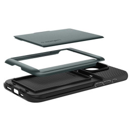 Spigen Slim Armor CS dėklas iPhone 15 Pro - tamsiai žalias