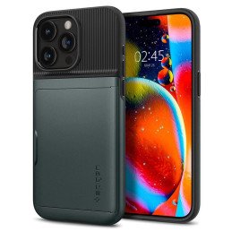 Spigen Slim Armor CS dėklas iPhone 15 Pro Max - tamsiai žalias