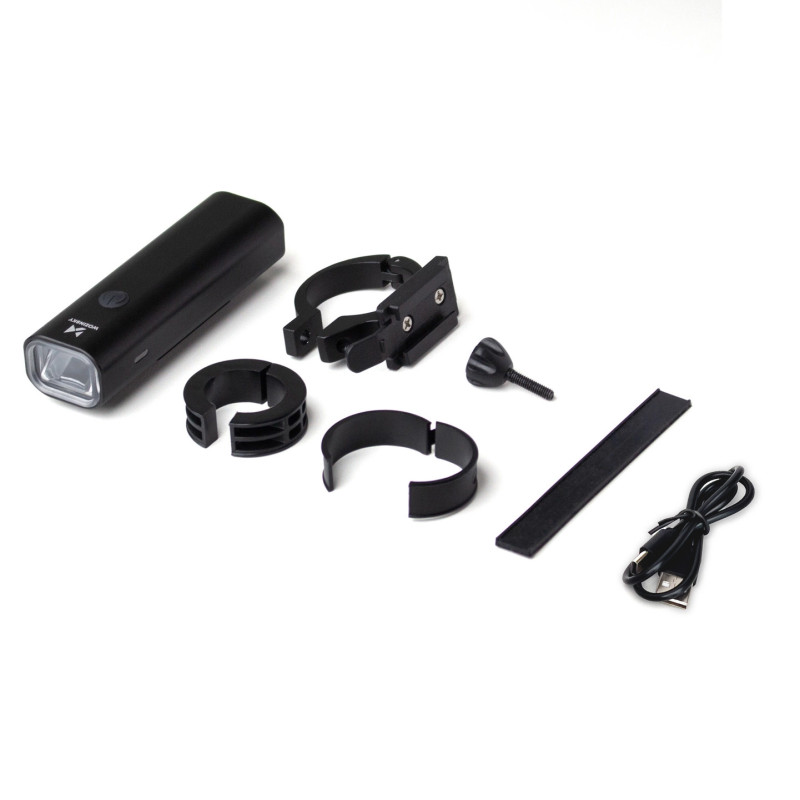 Wozinsky WSBLB1 priekinis ir galinis USB-C dviračio žibintų komplektas - juodas