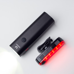 Wozinsky WSBLB1 priekinis ir galinis USB-C dviračio žibintų komplektas - juodas