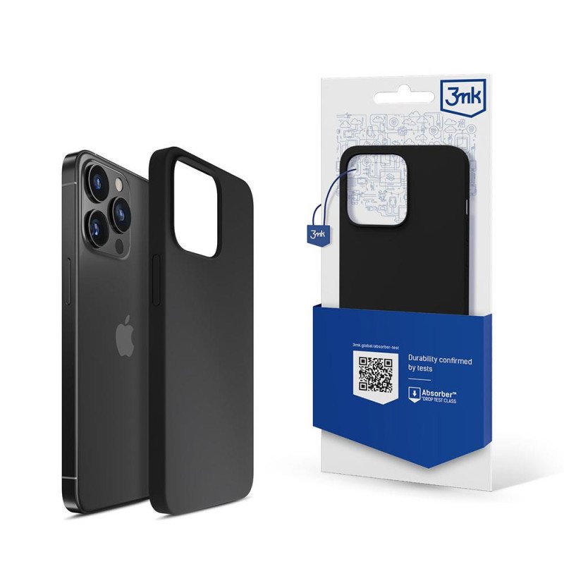 3mk silikoninis dėklas, skirtas iPhone 15 Pro Max – juodas 3mk silikoninis dėklas, skirtas iPhone 15 Pro Max – juodas