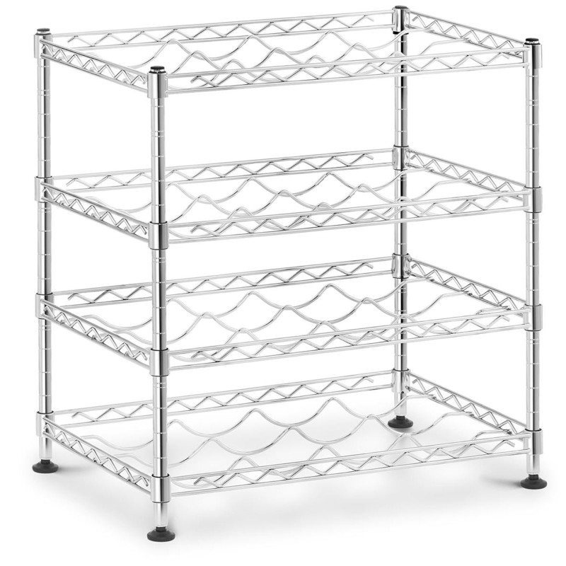 Metalinė vyno butelių lentyna su 4 lentynomis 45 x 30 x 47 cm 16 butelių iki 50 kg