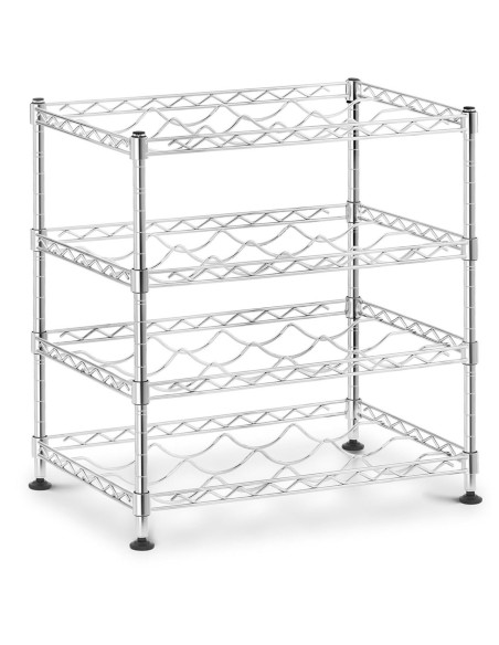 Metalinė vyno butelių lentyna su 4 lentynomis 45 x 30 x 47 cm 16 butelių iki 50 kg Metalinė vyno butelių lentyna su 4 lentynomis 45 x 30 x 47 cm 16 butelių iki 50 kg