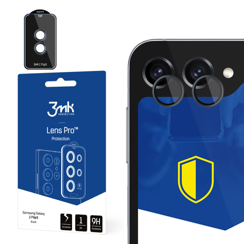 3mk Lens Protection Pro fotoaparato dangtelis, skirtas Samsung Galaxy Z Flip 5 – juodas