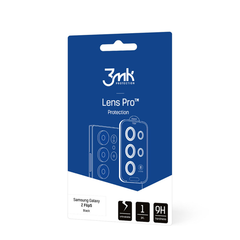 3mk Lens Protection Pro fotoaparato dangtelis, skirtas Samsung Galaxy Z Flip 5 – juodas