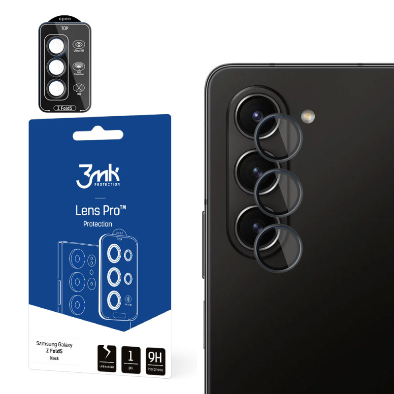 3mk Lens Protection Pro fotoaparato dangtelis, skirtas Samsung Galaxy Z Fold 5 – juodas