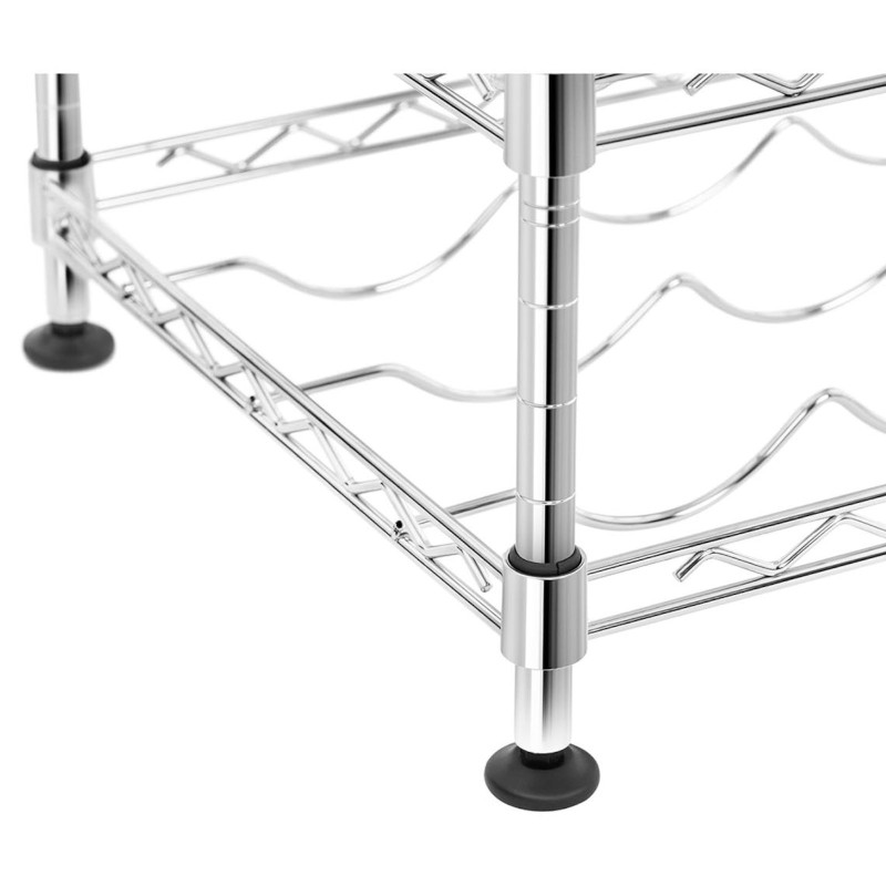 Metalinė vyno butelių lentyna su 4 lentynomis 45 x 30 x 47 cm 16 butelių iki 50 kg