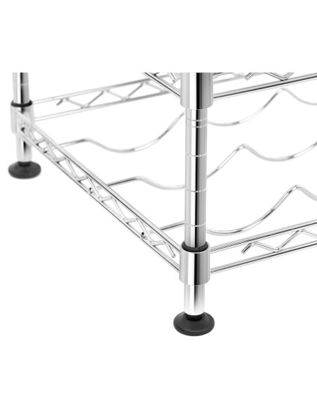 Metalinė vyno butelių lentyna su 4 lentynomis 45 x 30 x 47 cm 16 butelių iki 50 kg Metalinė vyno butelių lentyna su 4 lentynomis 45 x 30 x 47 cm 16 butelių iki 50 kg