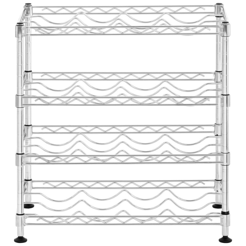 Metalinė vyno butelių lentyna su 4 lentynomis 45 x 30 x 47 cm 16 butelių iki 50 kg
