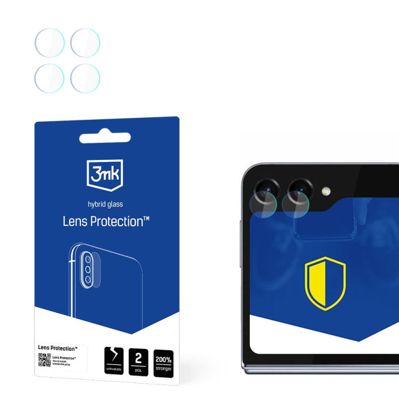 3mk Lens Protection™ hibridinis fotoaparato stiklas, skirtas Samsung Galaxy Z Flip 5 (priekyje)