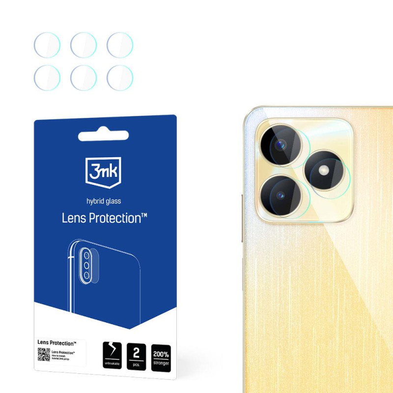 3mk Lens Protection™ hibridinis fotoaparato stiklas, skirtas Realme C53 3mk Lens Protection™ hibridinis fotoaparato stiklas, skirtas Realme C53