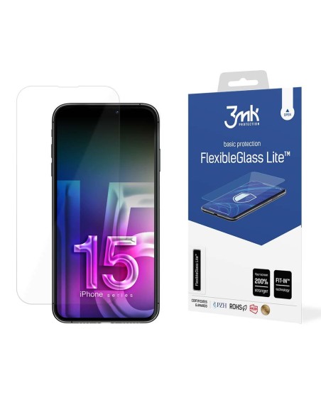 3mk FlexibleGlass Lite™ hibridinis stiklas, skirtas iPhone 15 Plus