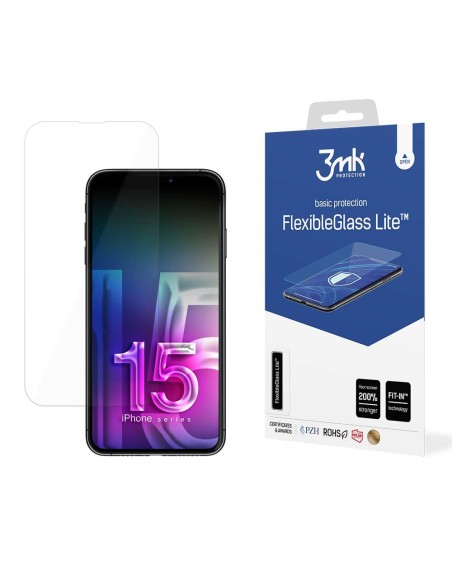 3mk FlexibleGlass Lite™ hibridinis stiklas, skirtas iPhone 15 Pro 3mk FlexibleGlass Lite™ hibridinis stiklas, skirtas iPhone 15 Pro