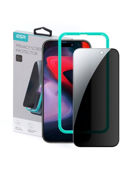 ESR grūdinto stiklo privatumas, skirtas „iPhone 15 Pro“. ESR grūdinto stiklo privatumas, skirtas „iPhone 15 Pro“.