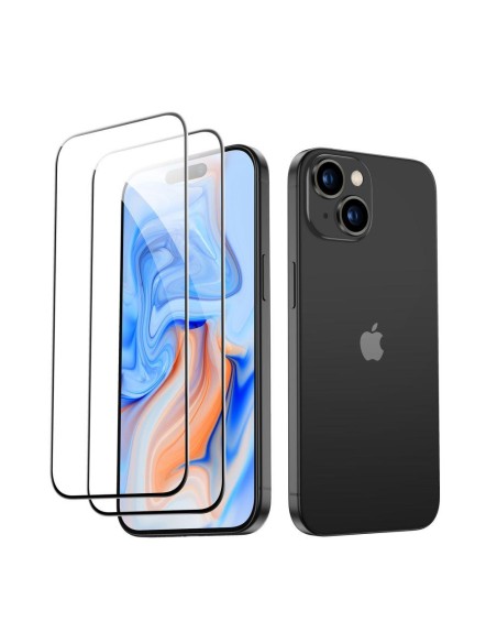 ESR grūdintas stiklas iPhone 15 - juodas 2 vnt. ESR grūdintas stiklas iPhone 15 - juodas 2 vnt.