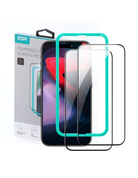 ESR grūdintas stiklas iPhone 15 Pro Max - juodas 2 vnt.