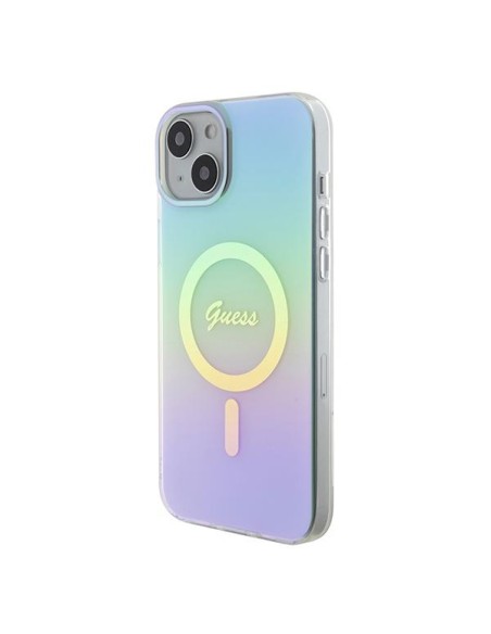 Guess IML Iridescent MagSafe dėklas iPhone 15 Plus - turkis Guess IML Iridescent MagSafe dėklas iPhone 15 Plus - turkis
