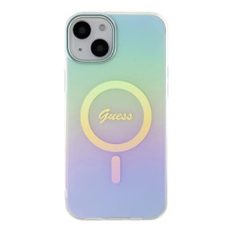 Guess IML Iridescent MagSafe dėklas iPhone 15 Plus - turkis