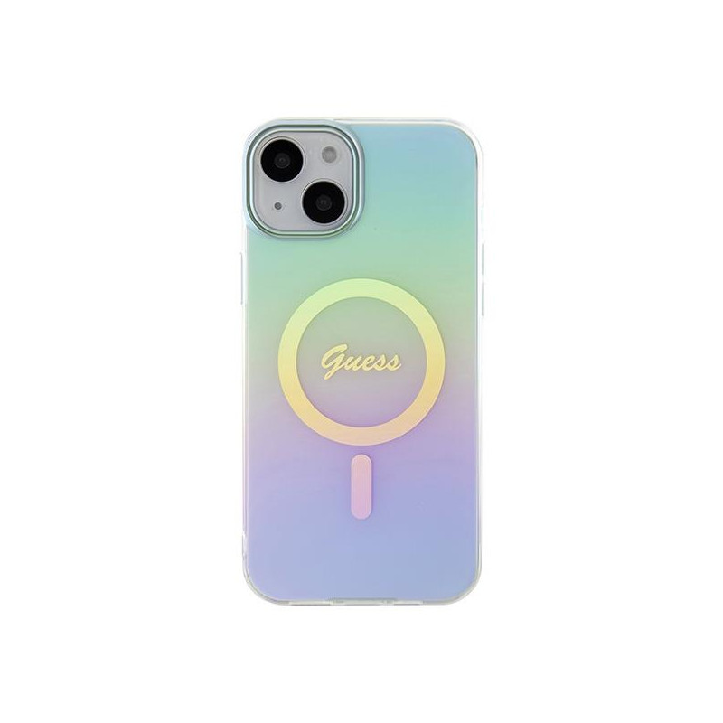 Guess IML Iridescent MagSafe dėklas iPhone 15 Plus - turkis