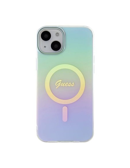 Guess IML Iridescent MagSafe dėklas iPhone 15 Plus - turkis Guess IML Iridescent MagSafe dėklas iPhone 15 Plus - turkis
