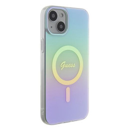 Guess IML Iridescent MagSafe dėklas iPhone 15 Plus - turkis